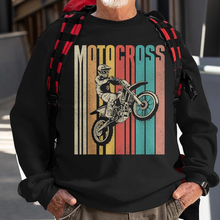 Retro Vintage Dirt Bike Mx Bike Rider Motocross Sweatshirt Gifts for Old Men