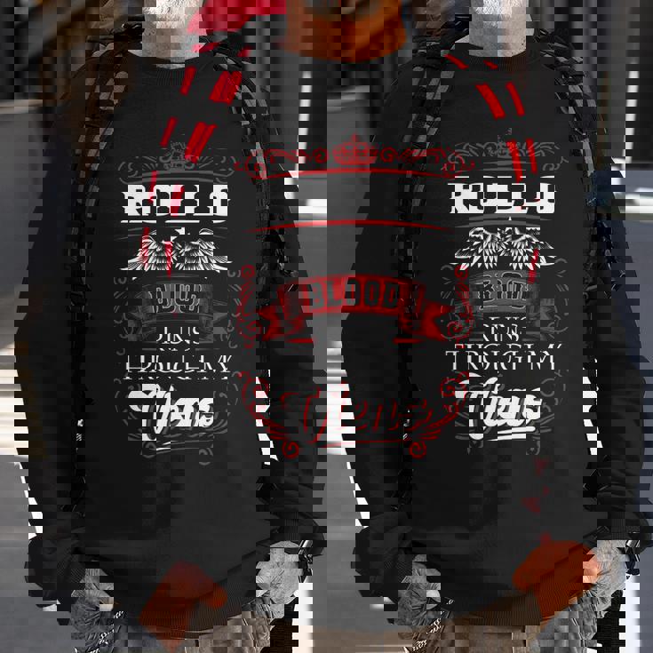 Rollo Blood Runs Through My Veins Sweatshirt Gifts for Old Men