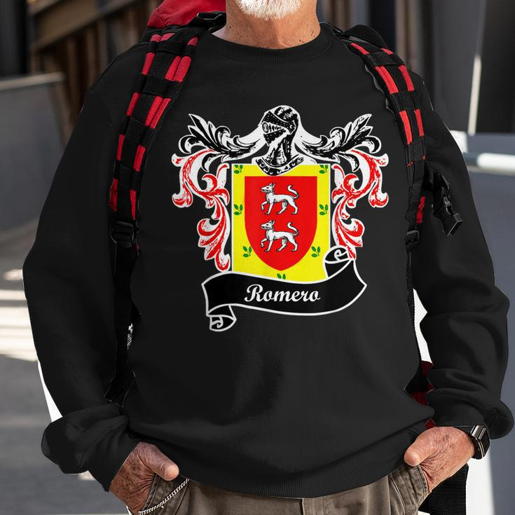 Romero Coat Of Arms Surname Last Name Family Crest Men Women Sweatshirt Graphic Print Unisex Gifts for Old Men