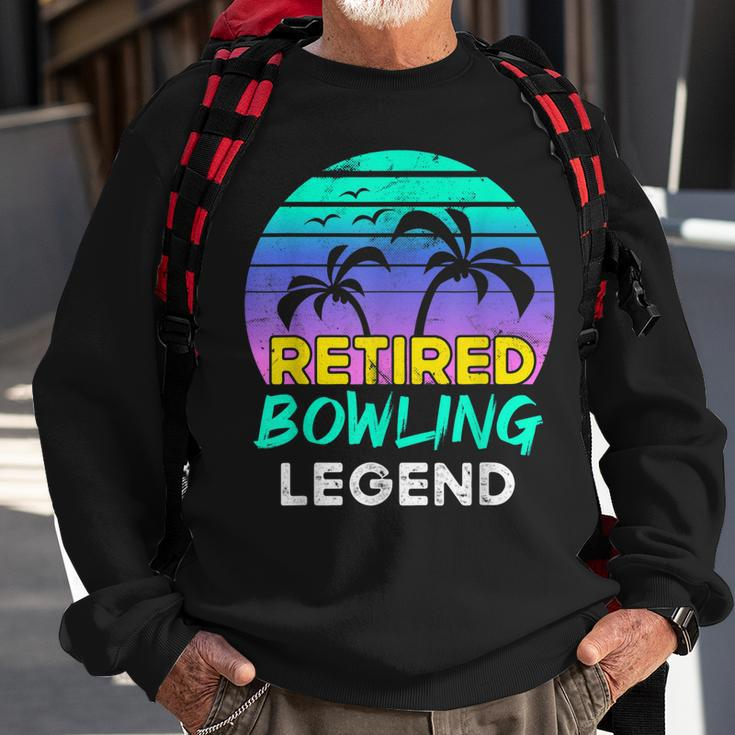 Ruhestand Bowling-Legende Sweatshirt, Retro 80er Jahre Sonnenuntergang Geschenke für alte Männer