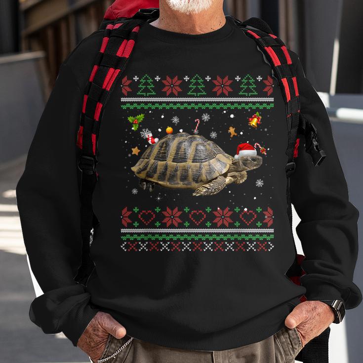 Russische Schildkröte Weihnachts-Sweatshirt, Hässliches Rentier-Motiv Geschenke für alte Männer