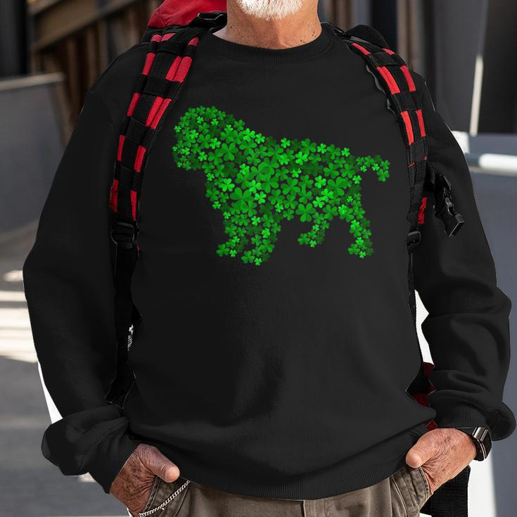 Saint Bernard Dog Shamrock Leaf St Patrick Day Sweatshirt Gifts for Old Men