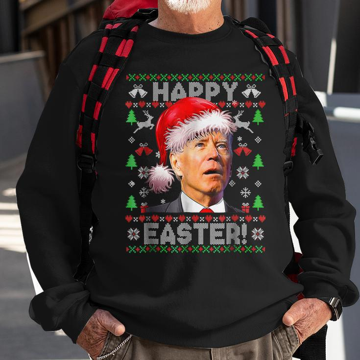 Santa Joe Biden Happy Easter Ugly Christmas V23 Men Women Sweatshirt Graphic Print Unisex Gifts for Old Men