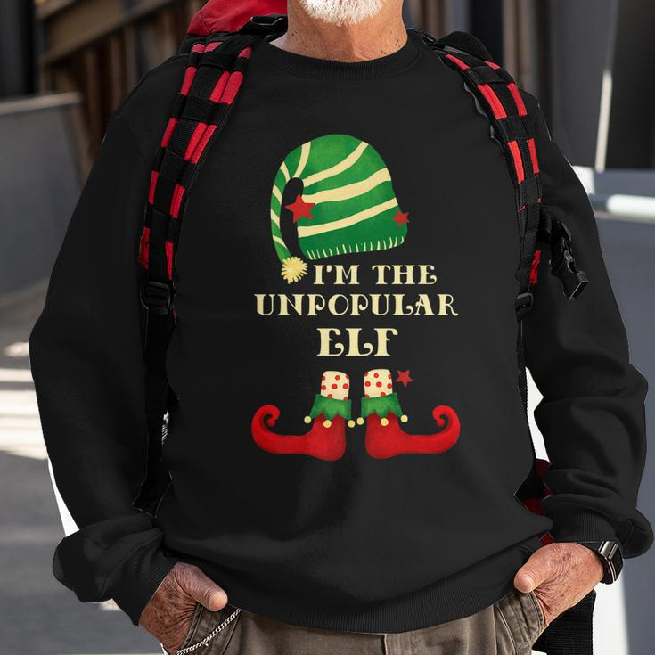 Santa The Unpopular Elf Christmas Matching Family Coworker  Men Women Sweatshirt Graphic Print Unisex Gifts for Old Men