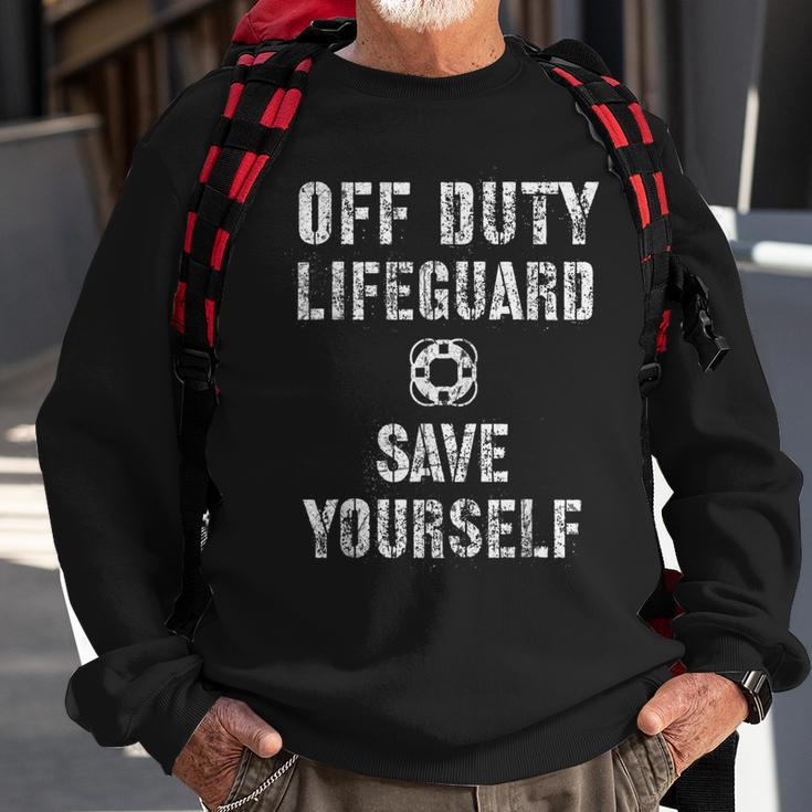 Save Yourself Lifeguard Swimming Pool Guard Off Duty Sweatshirt Gifts for Old Men