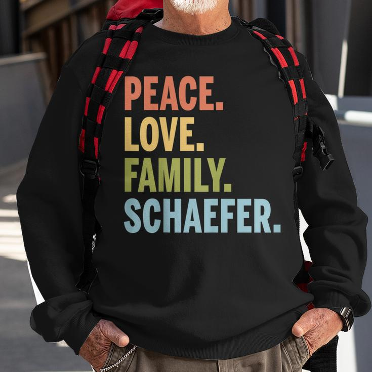 Schaefer Last Name Peace Love Family Matching Sweatshirt Gifts for Old Men
