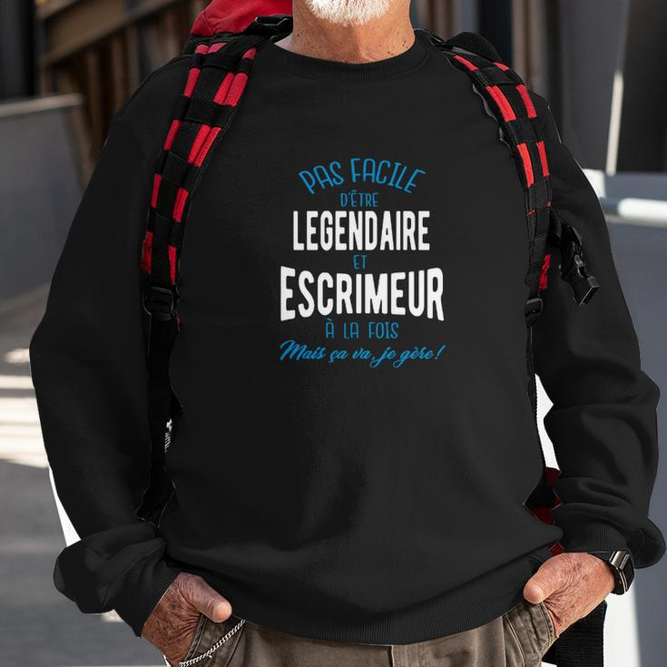 Schwarzes Sweatshirt für Fechter, Légendaire Escrimeur Motiv Geschenke für alte Männer
