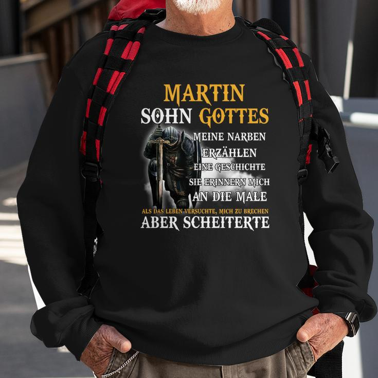 Schwarzes Sweatshirt Martin Sohn Gottes - Meine Narben erzählen Geschichte Design Geschenke für alte Männer