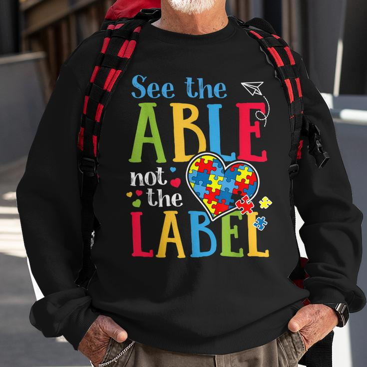 See The Able Not The Label Autism Puzzle Love Heart Sweatshirt Gifts for Old Men