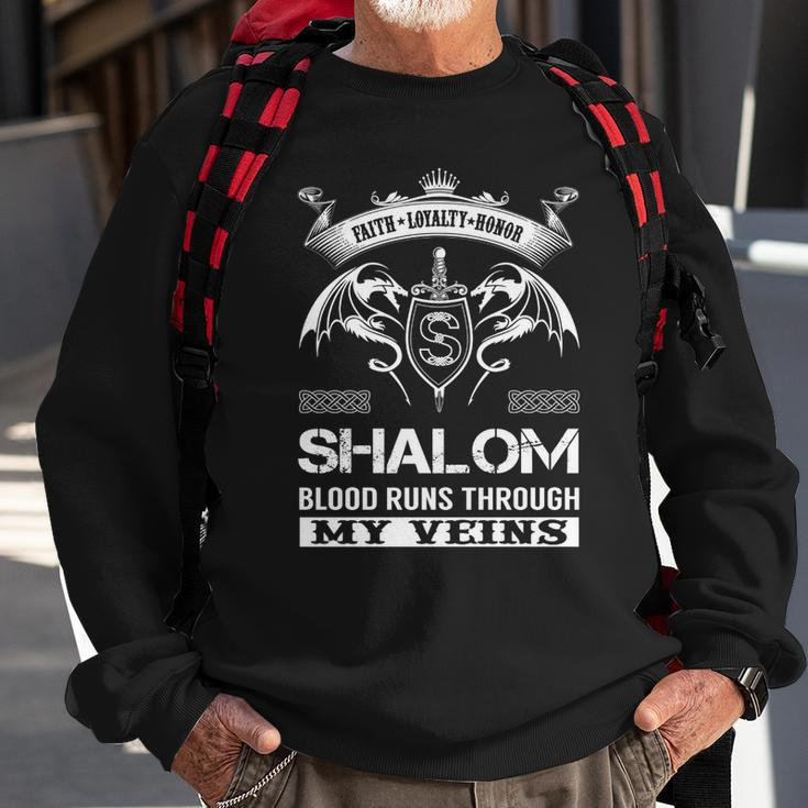 Shalom Blood Runs Through My Veins Sweatshirt Gifts for Old Men