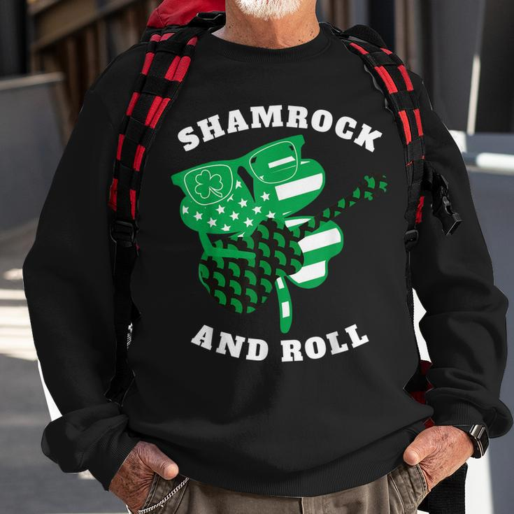 Shamrock And Roll Retro StPaddys Vintage StPatricks Day Sweatshirt Gifts for Old Men
