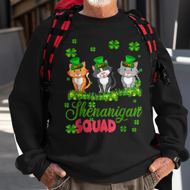 Shenanigan Squad St Patricks Day Leprechaun Cat Lover Gifts Sweatshirt Gifts for Old Men