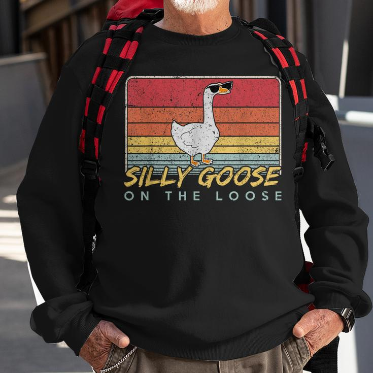 Silly Goose On The Loose Funny Silly Goose University Sweatshirt Gifts for Old Men