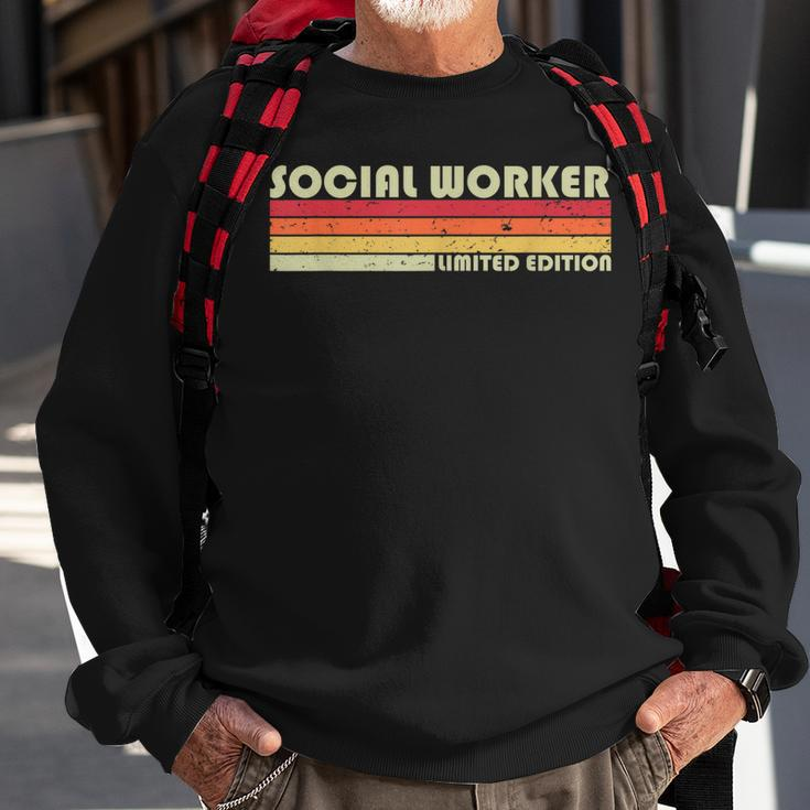 Social Worker Funny Job Title Profession Birthday Worker Sweatshirt Gifts for Old Men