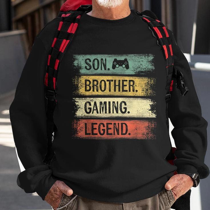 Son Brother Gaming Legend Vintage Gift For Gamer Teen Boys Sweatshirt Gifts for Old Men