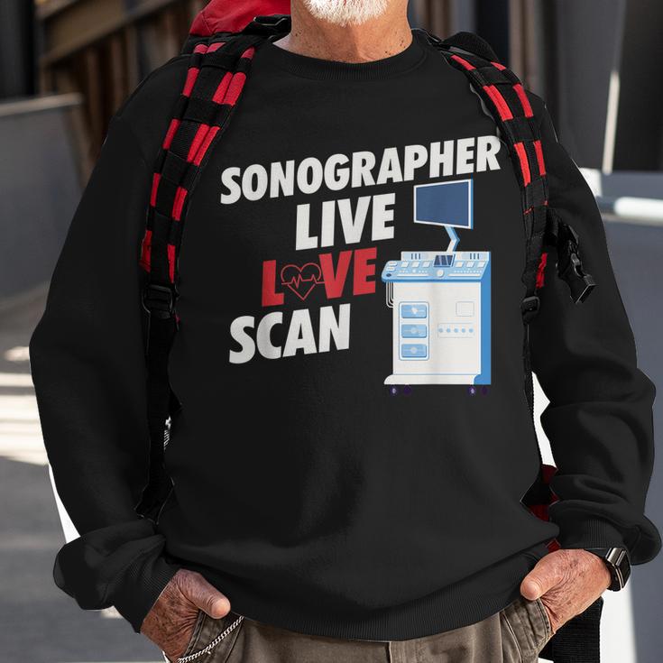 Sonographie Sweatshirt: Live Love Scan, Medizinische Ultraschall Technik Geschenke für alte Männer