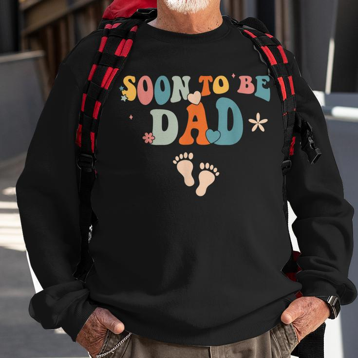 Soon To Be Dad Pregnancy Announcement Retro Groovy Funny Sweatshirt Gifts for Old Men