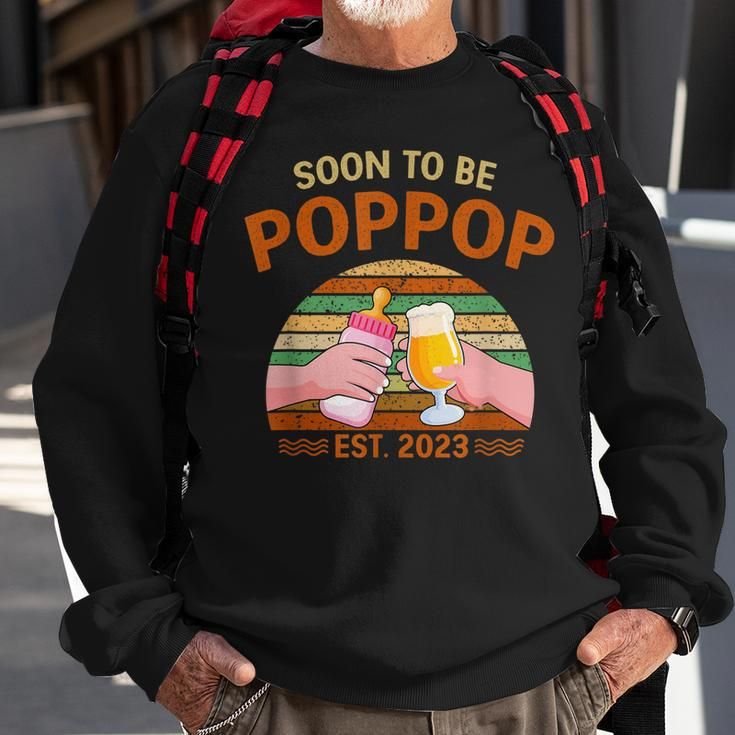 Soon To Be Poppop Est 2023 Fathers Day New Dad Vintage Sweatshirt Gifts for Old Men
