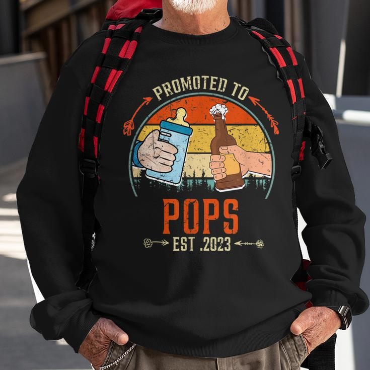 Soon To Be Pops Est 2023 Fathers Day New Dad Vintage Sweatshirt Gifts for Old Men