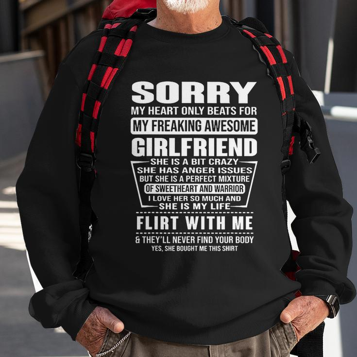 Sorry My Heart Only Beats For My Freaking Awesome Girlfriend Tshirt Sweatshirt Gifts for Old Men