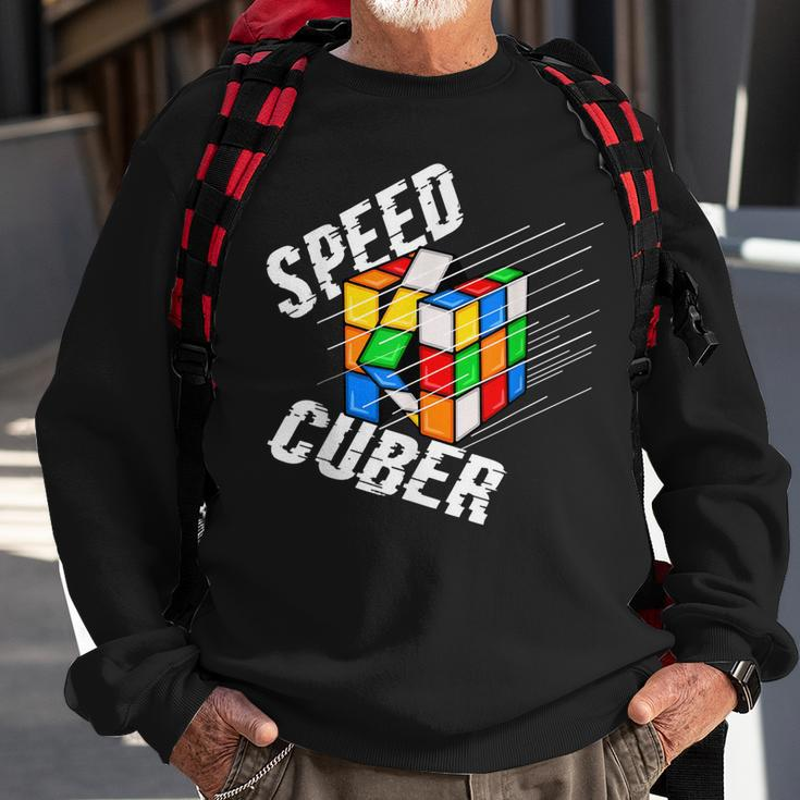 Speed Cuber Speed Cubing Puzzles Cubing Puzzles Sweatshirt Gifts for Old Men