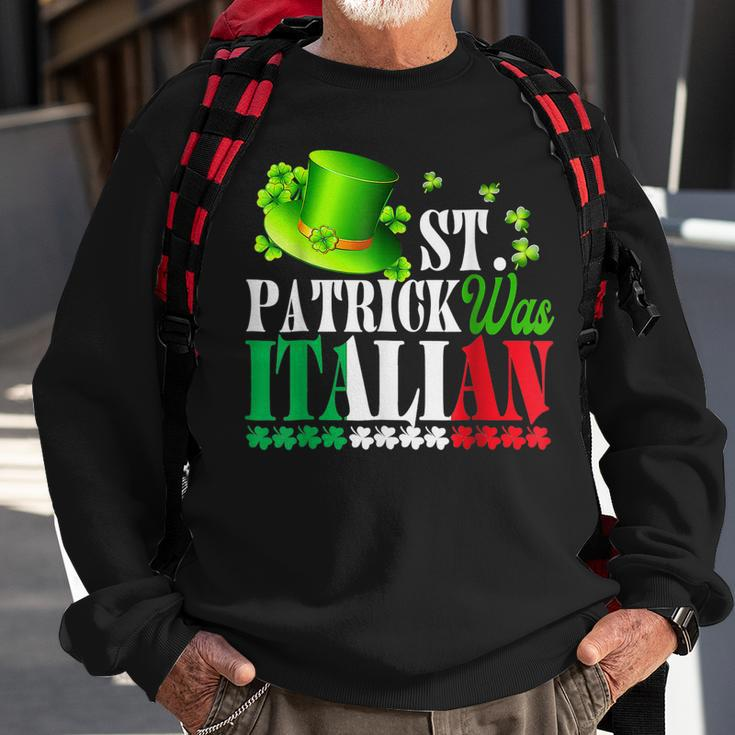 St Patrick Was Italian St Patricks Day Hat Clover Vintage Sweatshirt Gifts for Old Men