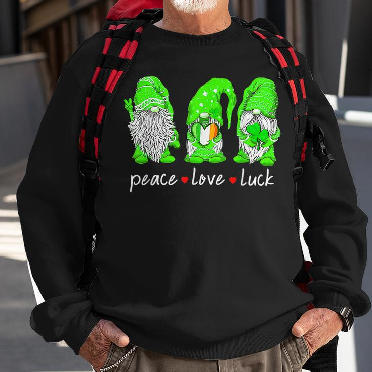 St Patricks Day Gnome Peace Love Luck Heart Shamrock Funny Sweatshirt Gifts for Old Men