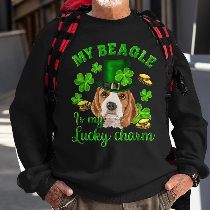 St Patricks Day My Beagle Is My Lucky Charm Shamrock Irish Sweatshirt Gifts for Old Men