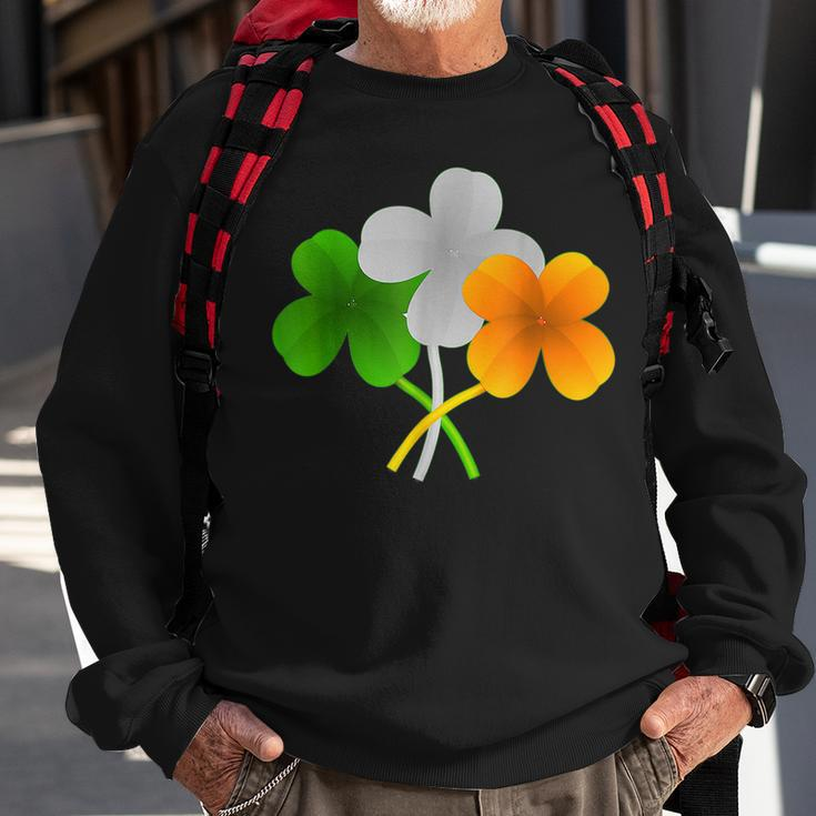 St Patricks Day Patriotic Heart Shamrock Irish American Flag Sweatshirt Gifts for Old Men