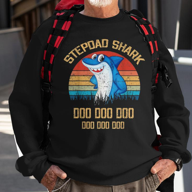 Stepdad Shark Fathers Day Gift Sweatshirt Gifts for Old Men