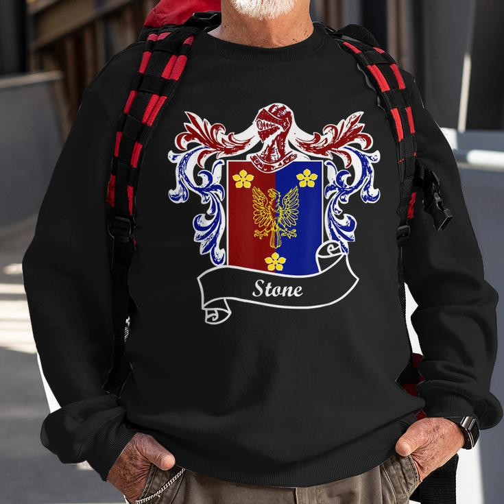 Stone Coat Of Arms Surname Last Name Family Crest Sweatshirt Gifts for Old Men