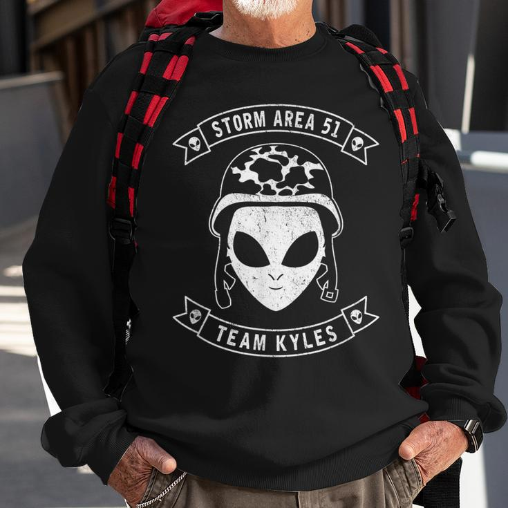 Storm Area 51 Team Kyles Camo Military Alien Sweatshirt Gifts for Old Men