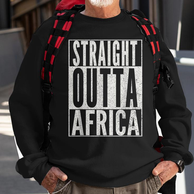Straight Outta Africa Best African Vintage Retro Men Women Sweatshirt Graphic Print Unisex Gifts for Old Men