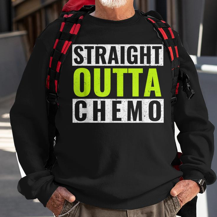 Straight Outta Chemo Lime Green Lymphoma Cancer Men Women Sweatshirt Graphic Print Unisex Gifts for Old Men