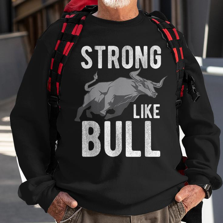 Strong Like A Bull Powerlifting Bodybuilding Sweatshirt Gifts for Old Men