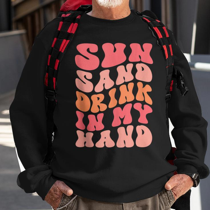 Sun Sand Drink In My Hand Ring On My Hand Bachelorette Party Sweatshirt Gifts for Old Men
