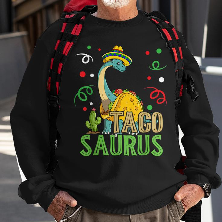 Tacosaurus Cinco De Mayo Taco Dinosaur Sweatshirt Gifts for Old Men
