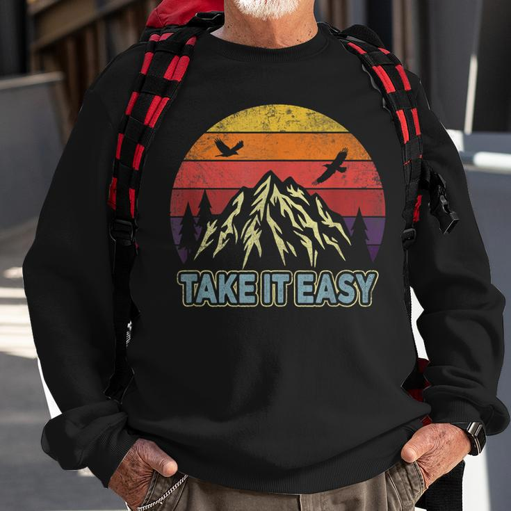 Take It Easy Retro Outdoors And Camping Sweatshirt Gifts for Old Men