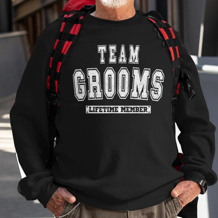 Team Grooms Lifetime Member Family Last Name Men Women Sweatshirt Graphic Print Unisex Gifts for Old Men