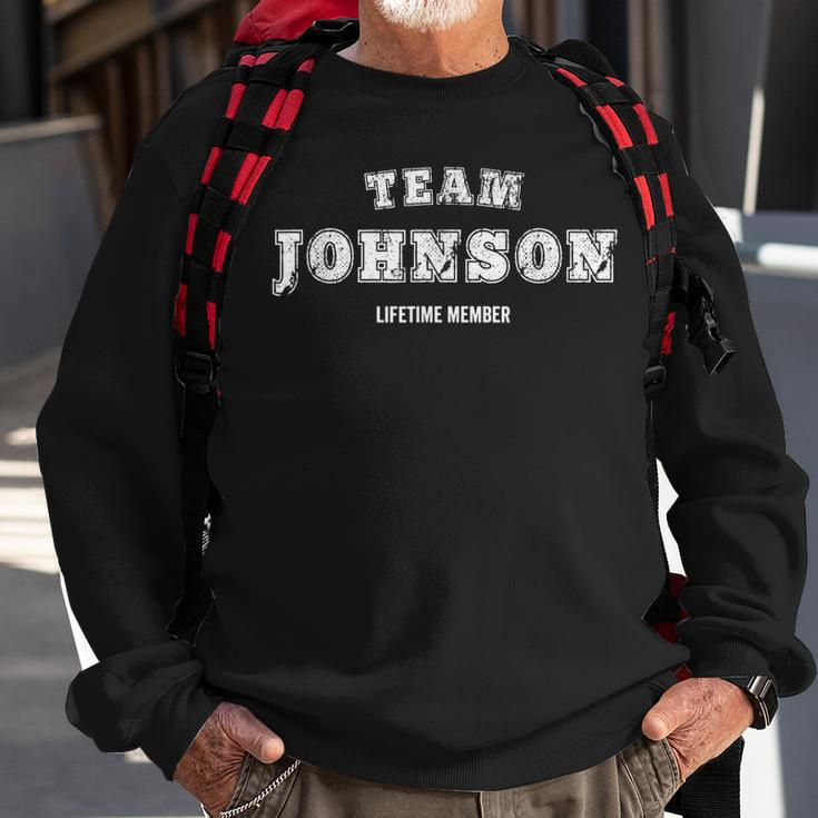 Team Johnson Last Name Lifetime Member Of Johnson Family Men Women Sweatshirt Graphic Print Unisex Gifts for Old Men