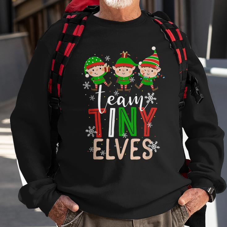 Team Tiny Elves Xmas Scrub Top Nurses Nicu Nurse Christmas Men Women Sweatshirt Graphic Print Unisex Gifts for Old Men
