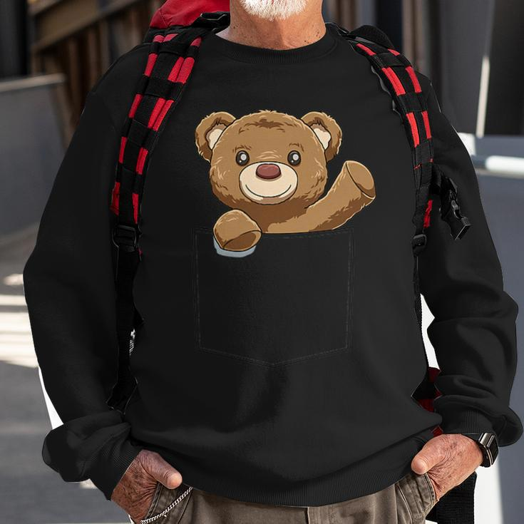 Teddy Bear Pocket Teddy Bear In Pocket Teddy Bear Peeking Sweatshirt Gifts for Old Men