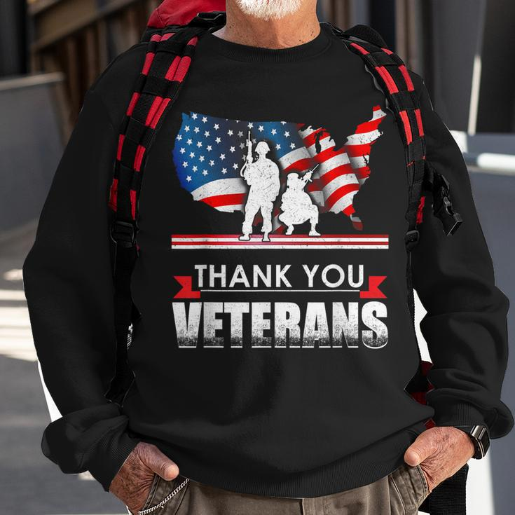 Thank You Veterans American V2 Men Women Sweatshirt Graphic Print Unisex Gifts for Old Men