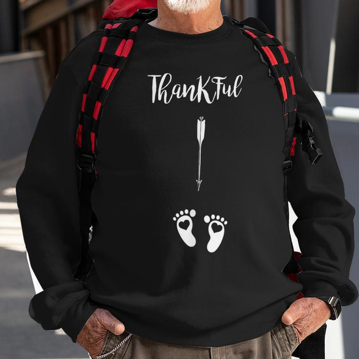 Thankful Thanksgiving Pregnancy Announcement Sweatshirt Gifts for Old Men