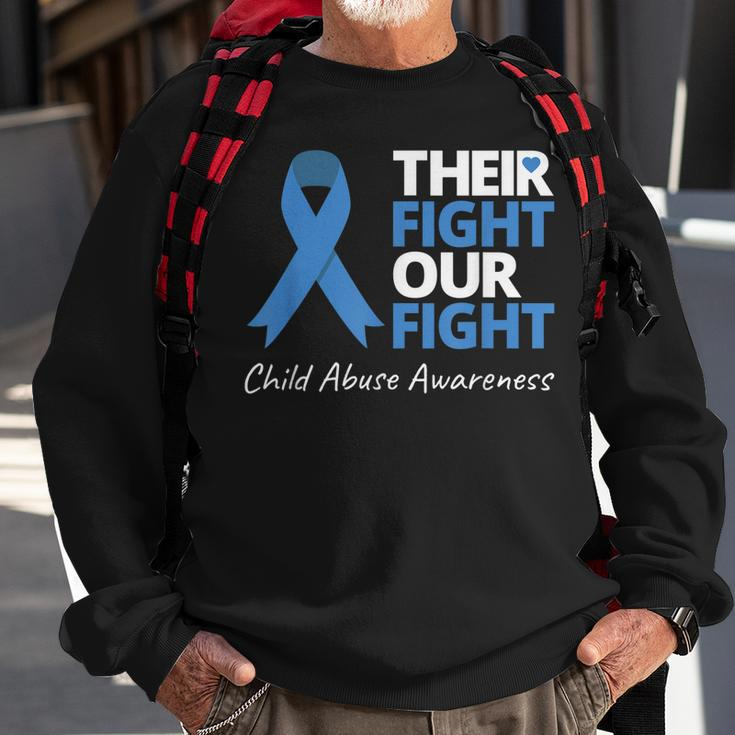 Their Fight Our Fight Child Abuse Awareness Blue Ribbon Sweatshirt Gifts for Old Men