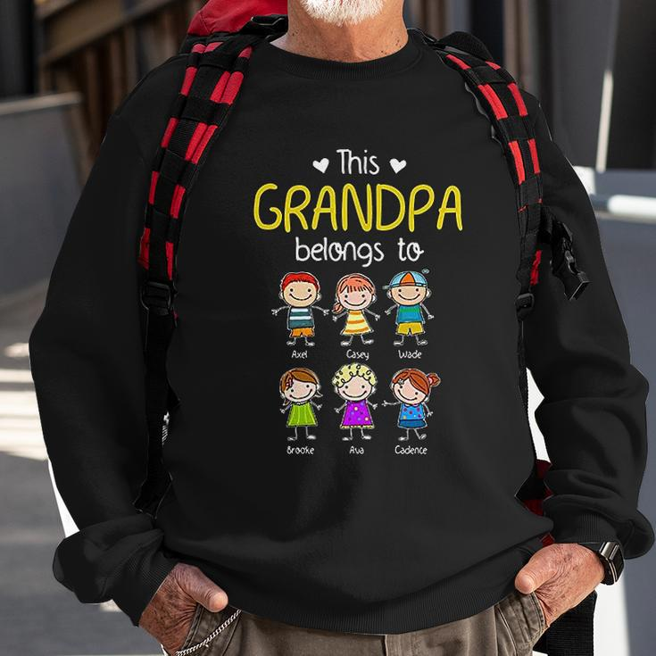 This Grandpa Belongs To Personalized Grandpa Men Women Sweatshirt Graphic Print Unisex Gifts for Old Men