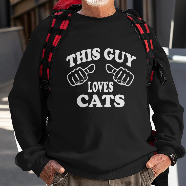 This Guy Loves Cats Men Women Sweatshirt Graphic Print Unisex Gifts for Old Men