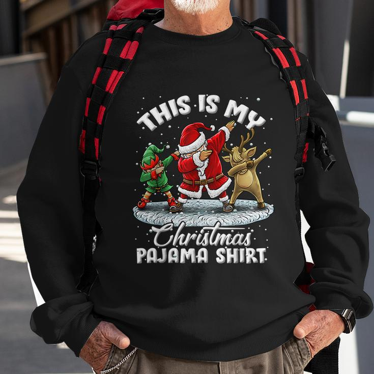 This Is My Christmas Pajama Shirt Dabbing Santa Elf Pajamas Sweatshirt Gifts for Old Men