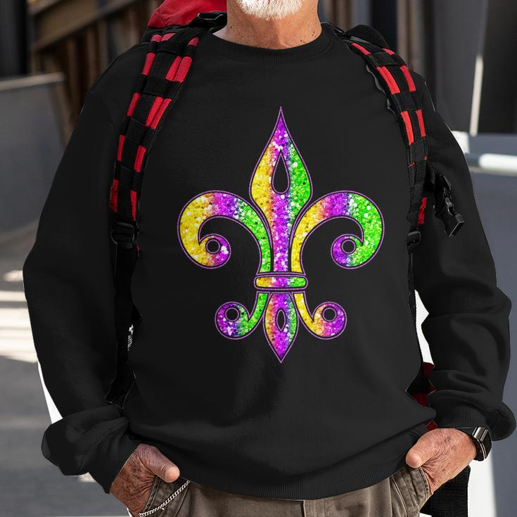 Tie Dye Fleur De Lis Mardi Gras Carnival Symbol New Orlean Sweatshirt Gifts for Old Men