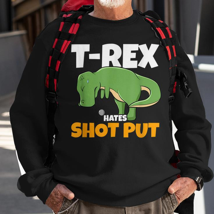 Track And Field Throwing Dino Funny Thrower Shot Put Sweatshirt Gifts for Old Men